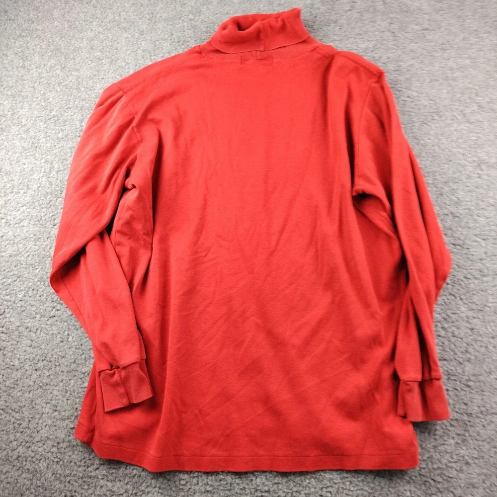 VTG Polo Ralph Lauren Red Turtleneck Shirt Mens Large Made in USA 100% Cotton